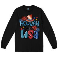 Black hooray for the usa Long Sleeve Tee - MaliasSmallBusiness