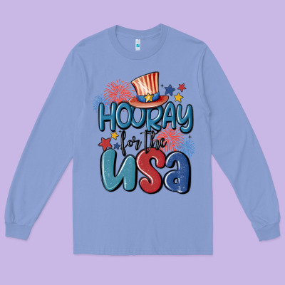 Hooray For The Usa Long Sleeve Tee Designed By Maliassmallbusiness