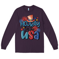 Plum hooray for the usa Long Sleeve Tee - MaliasSmallBusiness