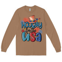 Toasted Coconut hooray for the usa Long Sleeve Tee - MaliasSmallBusiness