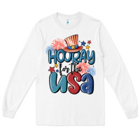White hooray for the usa Long Sleeve Tee - MaliasSmallBusiness