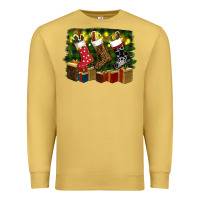 Antique Gold Christmas Santa Socks Premium Sweatshirt - RanaPortraitStore