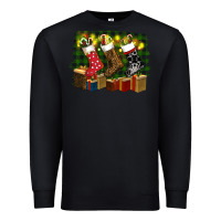 Black Christmas Santa Socks Premium Sweatshirt - RanaPortraitStore