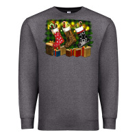 Charcoal Heather Christmas Santa Socks Premium Sweatshirt - RanaPortraitStore