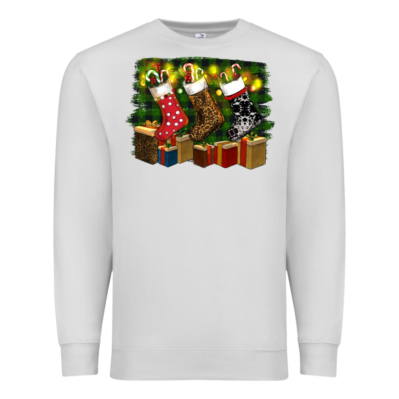 Christmas Santa Socks Premium Sweatshirt by RanaPortraitStore | Teevron