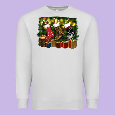 Christmas Santa Socks Premium Sweatshirt Designed By Ranaportraitstore