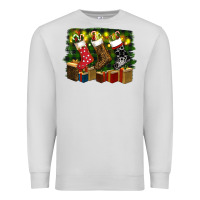 Dove Grey Christmas Santa Socks Premium Sweatshirt - RanaPortraitStore