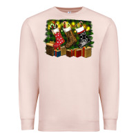 Pale Pink Christmas Santa Socks Premium Sweatshirt - RanaPortraitStore