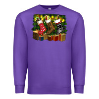 Purple Christmas Santa Socks Premium Sweatshirt - RanaPortraitStore