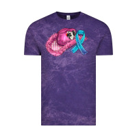 Cloud Purple cowboy hat and cancer ribbon Vintage Tee - AdoDesignShop