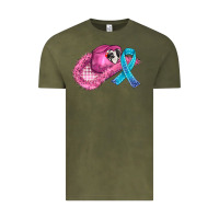 Vintage Olive cowboy hat and cancer ribbon Vintage Tee - AdoDesignShop