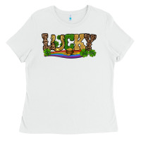 White st patricks shamrock gold with rainbow Ladies Tee - RanaPortraitStore