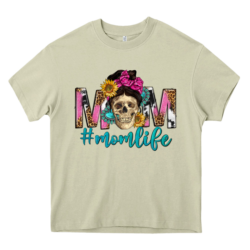 Mom Life With Skull Heavy Core Tee by texasbilliewilder | Teevron