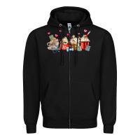 Black Nurse Coffee Cups Zipper Hoodie - MaliasSmallBusiness