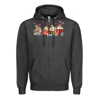 Charcoal Heather Nurse Coffee Cups Zipper Hoodie - MaliasSmallBusiness