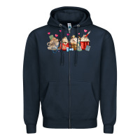 Navy Nurse Coffee Cups Zipper Hoodie - MaliasSmallBusiness