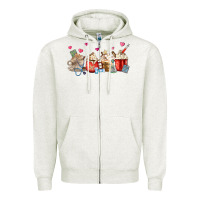 Oatmeal Heather Nurse Coffee Cups Zipper Hoodie - MaliasSmallBusiness