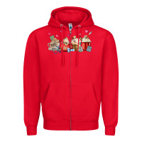 Red Nurse Coffee Cups Zipper Hoodie - MaliasSmallBusiness