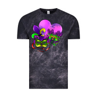 Cloud Black mardi gras heart and mask Vintage Tee - AdoDesignShop