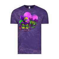Cloud Purple mardi gras heart and mask Vintage Tee - AdoDesignShop