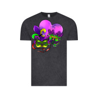 Vintage Black mardi gras heart and mask Vintage Tee - AdoDesignShop