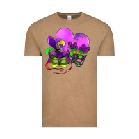 Vintage Coffee mardi gras heart and mask Vintage Tee - AdoDesignShop