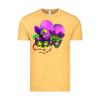 Vintage Mustard mardi gras heart and mask Vintage Tee - AdoDesignShop