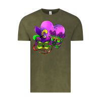Vintage Olive mardi gras heart and mask Vintage Tee - AdoDesignShop