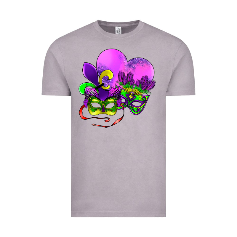 Mardi Gras Heart And Mask Vintage Tee by AdoDesignShop | Teevron