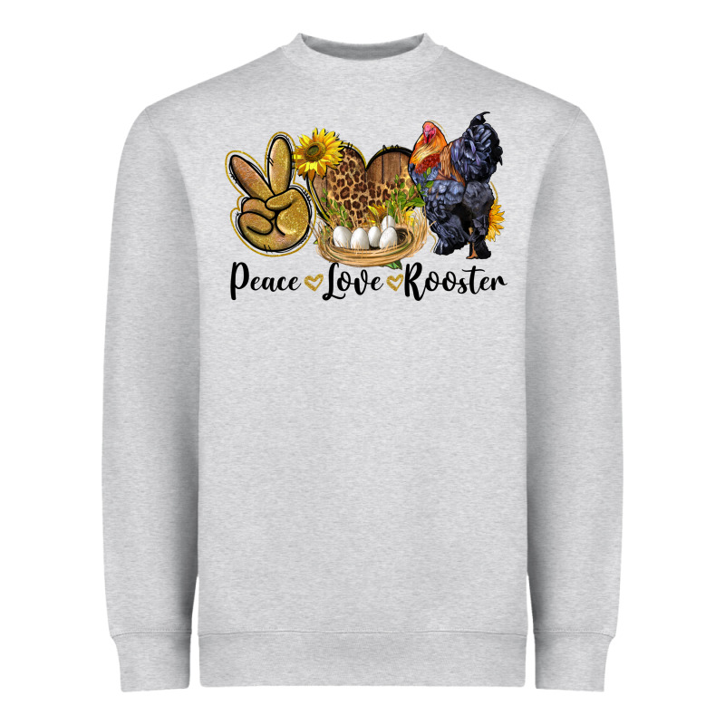 Peace Love Rooster Heavyweight Sweatshirt by LillyAllenDesigns | Teevron