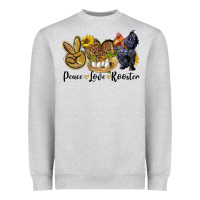 Heather Grey peace love rooster Heavyweight Sweatshirt - LillyAllenDesigns