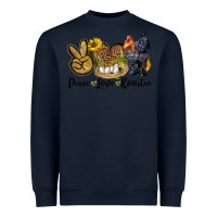 Navy peace love rooster Heavyweight Sweatshirt - LillyAllenDesigns
