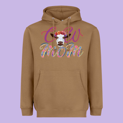 Cow Mom Heavyweight Hoodie Designed By Bettercallsaul