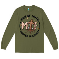 Army Green man of faith Long Sleeve Tee - MaliasSmallBusiness
