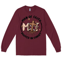 Burgundy man of faith Long Sleeve Tee - MaliasSmallBusiness