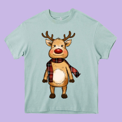 Cute Reindeer Heavy Core Tee Designed By Ranaportraitstore