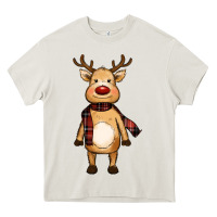 Cream cute reindeer Heavy Core Tee - RanaPortraitStore