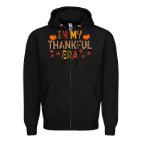 Black In My Thankful Era Zipper Hoodie - MaliasSmallBusiness