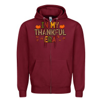 Burgundy In My Thankful Era Zipper Hoodie - MaliasSmallBusiness