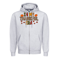 Heather Grey In My Thankful Era Zipper Hoodie - MaliasSmallBusiness