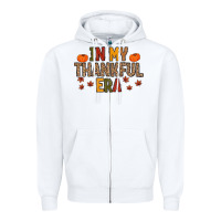 White In My Thankful Era Zipper Hoodie - MaliasSmallBusiness