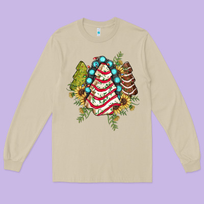 Little Debbie Tree Cakes Sunflower Gemstone Long Sleeve Tee Designed By Jahusdesignshop