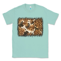 Seafoam distressed leopard cowhide background Classic Tee - Jasminsmagicworld