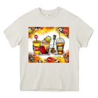 Cream bus driver coffee cups Heavy Core Tee - Zillion Design Studio