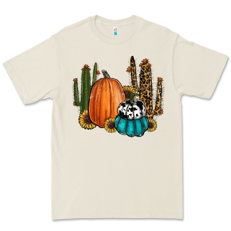Sunflower Cactus Pumpkin Fall Premium Tee by RanaPortraitStore | Teevron