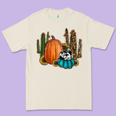 Sunflower Cactus Pumpkin Fall Premium Tee Designed By Ranaportraitstore