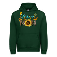 Forest Green Blessed mom sunflower butterfly mother's day Urban Hoodie - HowdyJamesFarm