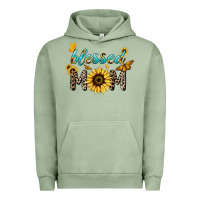 Pigment Oil Green Blessed mom sunflower butterfly mother's day Urban Hoodie - HowdyJamesFarm