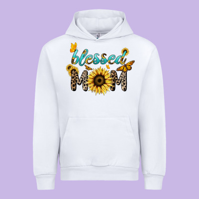 Blessed Mom Sunflower Butterfly Mother's Day Urban Hoodie Designed By Howdyjamesfarm