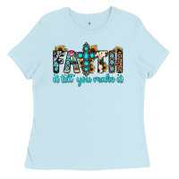 Baby Blue faith it till you make it Ladies Tee - JahusDesignShop